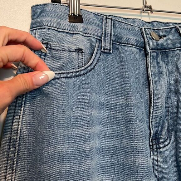 Jeans Women's Blue Denim Straight Wide Leg Baggy Jeans Medium - Picture 3 of 9